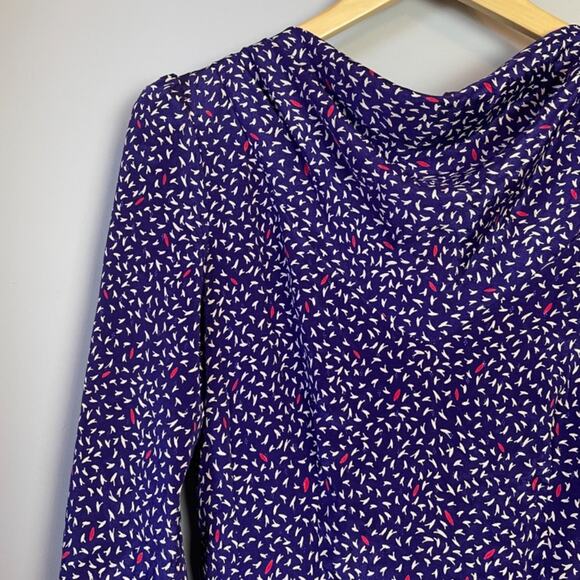 Vintage 80s ala Carte Purple Silk Peplum Dress - Picture 3 of 6